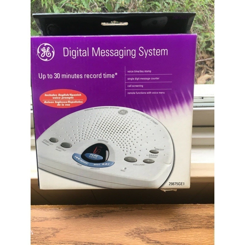 GE Digital Messaging System No. 298775 English or Spanish Prompts Call Screening